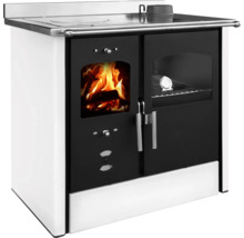 Holzherd mit Kochfeld und Backofen