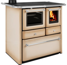 Holzherd mit Backofen, Kochfeld und Schubladen