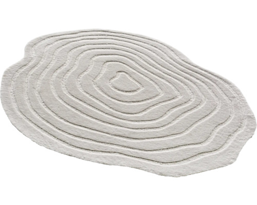 Teppich mit unregelmäßiger Form und konzentrischen Linien