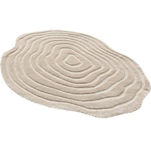 Beiger Teppich mit Baumringmuster