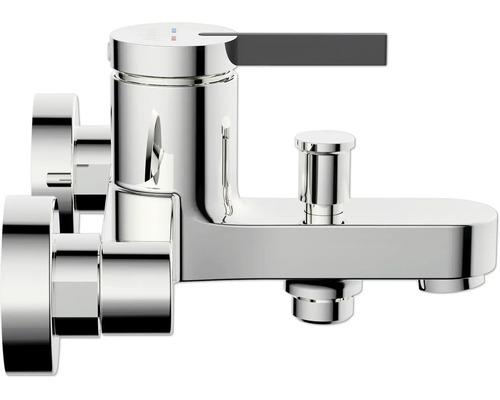 Verchromter Badewannenmischer mit Hebel