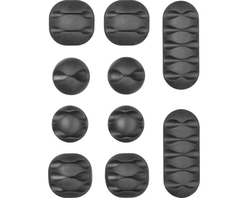 Kabelclips in verschiedenen Formen zur Kabelorganisation