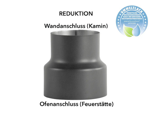 Ofenrohr Reduzierung Bertrams Ø 130-120 mm senotherm UHT-Hydro gussgrau Ofenrohr Reduzierung für Wand- und Ofenanschluss, Rauchrohr