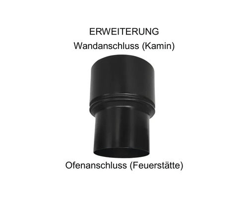Pellet-Ofenrohr-Erweiterung Bertrams Ø 80-150 mm pulverbeschichtet schwarz