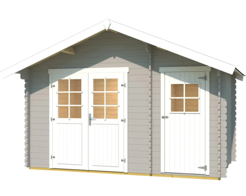 Gartenhaus aus Holz mit Doppeltür und Einzeltür