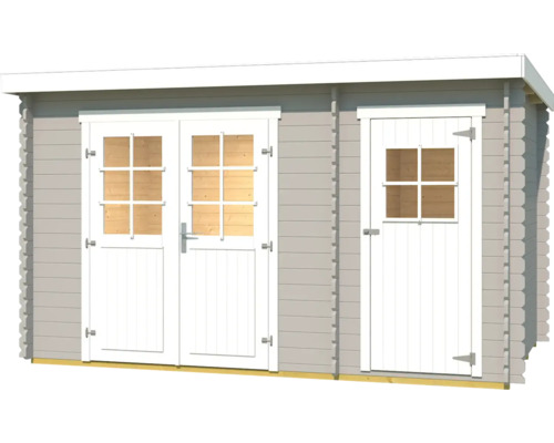 Gartenhaus aus Holz mit Doppeltür und Einzeltür