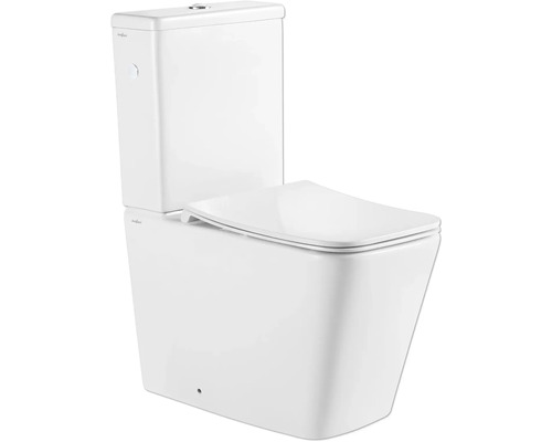 WC-Kombination Set Jungborn THREE Tiefspüler offener Spülrand weiß glänzend mit WC-Sitz