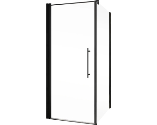 Duschkabine mit schwarzem Rahmen