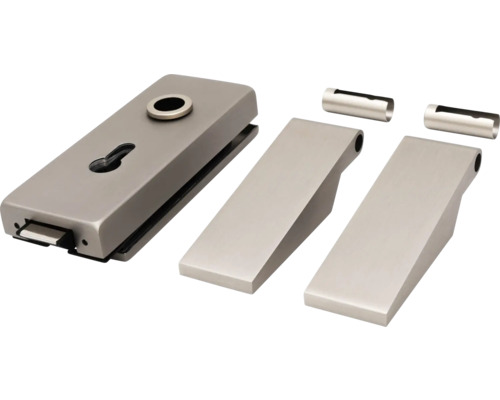 Glastürschloss-Set mit Griffstücken und Schlosskasten