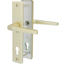 Sicherheitsbeschlag Tira alu F2 satiniert PZ mit 2x Drücker für Wohnungseingangstür links/rechts