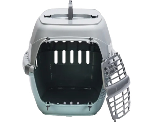 Haustiertransportbox mit offener Gittertür