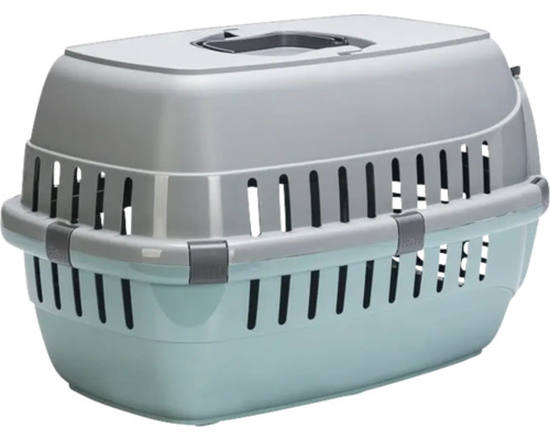 Transportbox für Haustiere aus Kunststoff mit Lüftungsschlitzen und Tragegriff