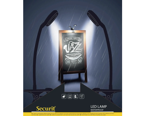 Wasserdichte LED Lampe mit Klemme zur Beleuchtung von Objekten im Aussenbereich