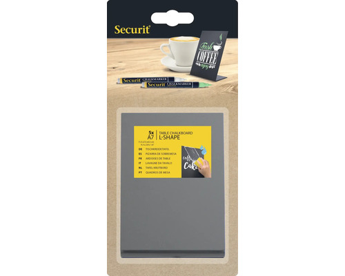 Securit Tischkreidetafel Set mit Kreidemarkern und Tafel