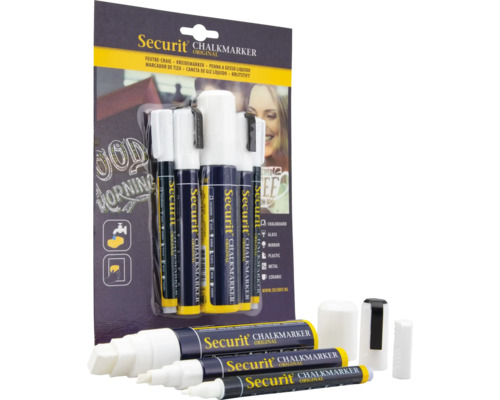 Securit Kreidemarker Set mit verschiedenen Stärken und Anwendungsbereichen