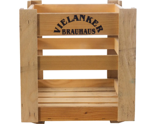 Holzkiste mit dem Aufdruck Vielanker Brauhaus