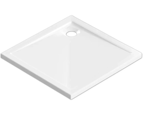 Jungborn Duschwanne CINQUE 80 x 80 x 2.5 cm weiß glänzend 6032750 Quadratische Duschwanne mit Abfluss