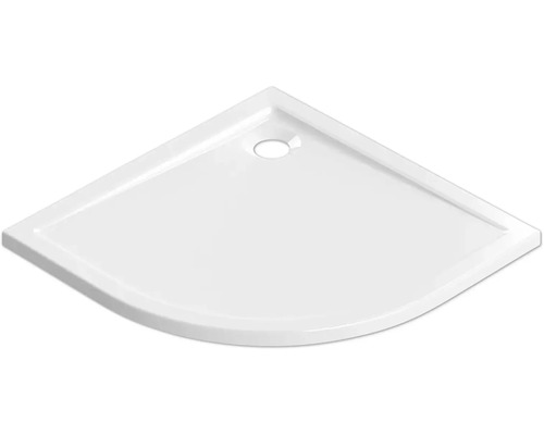Jungborn Viertelkreis-Duschwanne CINQUE 90 x 90 x 2.5 cm weiß glänzend 6032090 Eckige Duschwanne aus Sanitäracryl