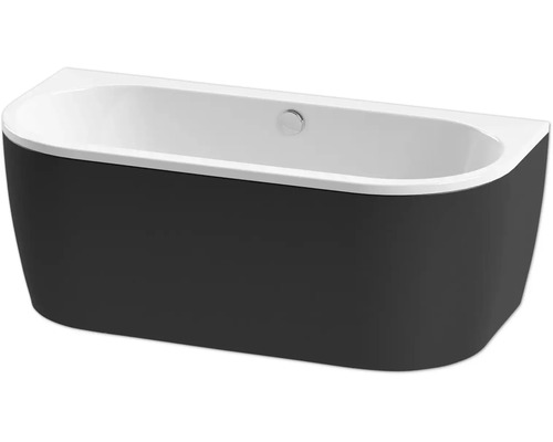 Ovale Badewanne form&style SANSIBAR 75 x 160 cm weiß/schwarz glänzend
