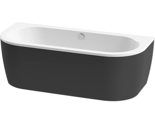 form&style Ovale Badewanne SANSIBAR 80 x 180 cm weiß/schwarz glänzend