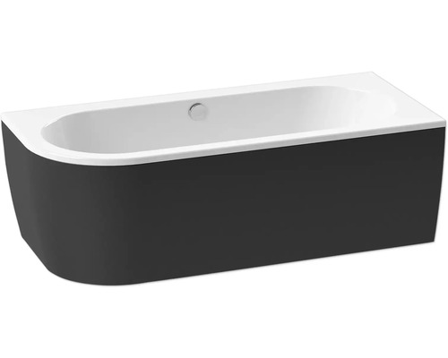 Badewanne form&style SANSIBAR 80 x 180 cm links weiß/schwarz glänzend