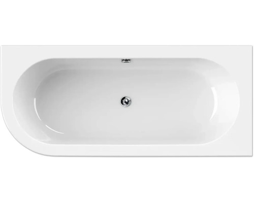 Aufnahme von oben einer Badewanne mit Abfluss