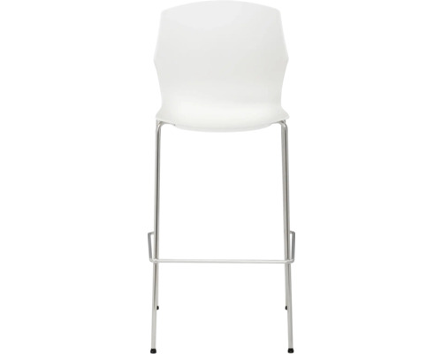 Weißer Barhocker mit Metallgestell