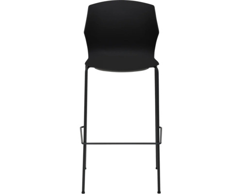 Schwarzer Barhocker mit Fußstütze