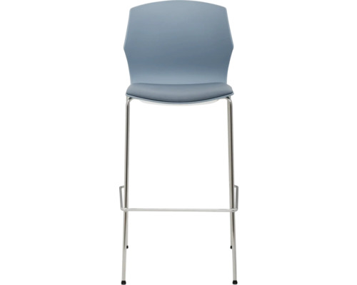 Barhocker mit Metallgestell und Fußstütze