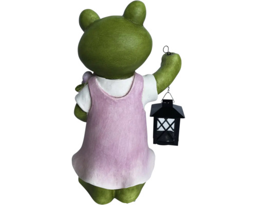 Frosch Gartenfigur mit Laterne, Rückansicht