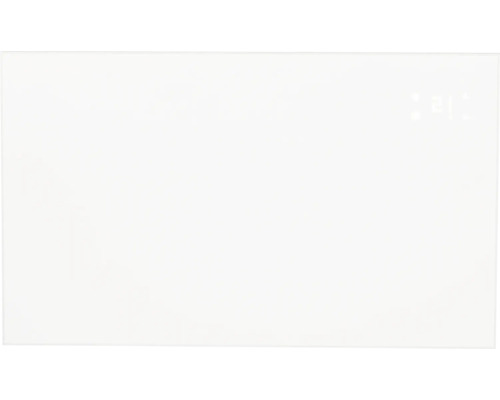 Weiße Glasheizung mit digitaler Temperaturanzeige