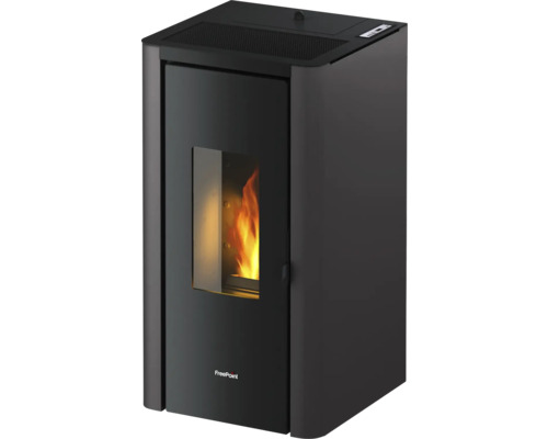 FreePoint Pelletofen mit Flamme im Sichtfenster