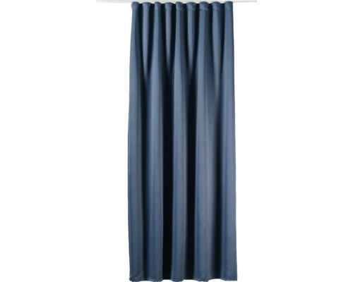 Vorhang mit Universalband Polo grau blau 260 x 250 cm Gardine mit Ösenaufhängung