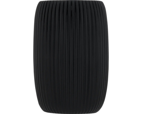 Schwarzer Pflanztopf mit gerippter Textur