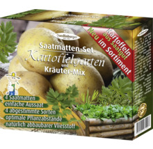 Saatmatten Set Kartoffelgarten und Kräuter-Mix mit Kartoffel Dill Kresse Liebstöckel Petersilie Quedlinburger Pflanzkartoffel Kräutersamen Gemüsesamen