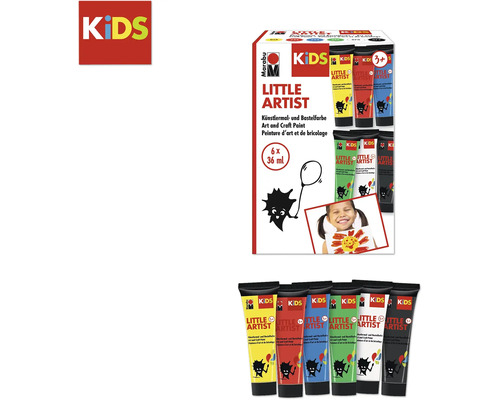 Marabu Kids Little Artist Künstler- und Bastelfarbe, Set mit sechs Tuben