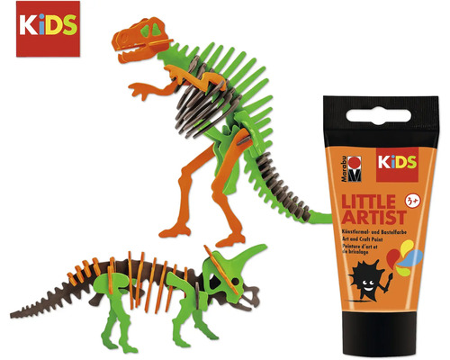 Holzbausatz für Dinosauriermodelle und Tube Bastelfarbe