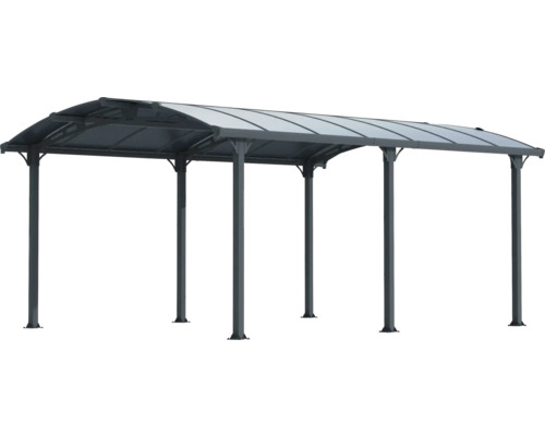 Überdachung mit Stahlrahmen und Polycarbonatplatten