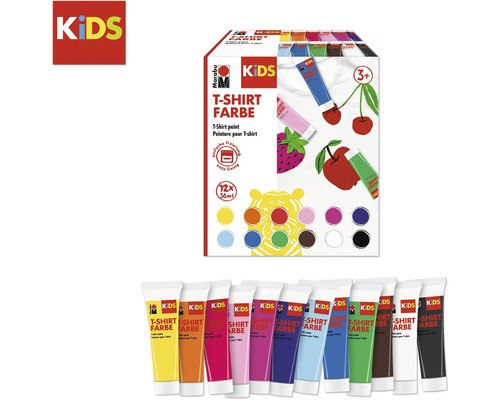 Marabu Kids Textilfarbe Set mit zwölf Farben