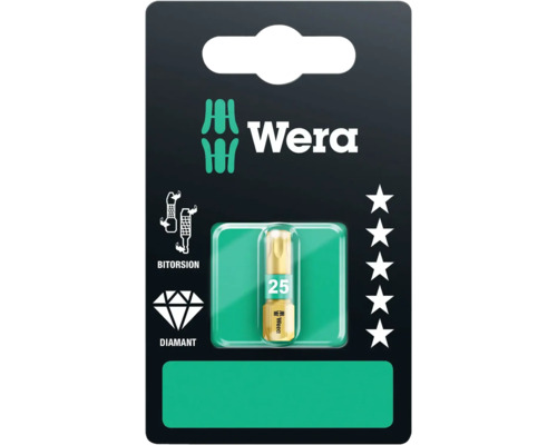 Wera Bit in Verpackung mit Bitorsion Symbol und Diamant Symbol