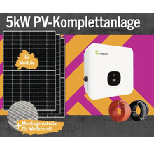 PV-Komplettanlage 5 kWp inkl. Hybrid-Wechselrichter + Zubehör für Welleternit Solarmodul-Set Anzahl Module 12 Stück-thumb-0