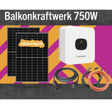 Balkonkraftwerk 750 Watt PV-Modul mit Anschlusskabel und integriertem Wechselrichter ohne Befestigung
