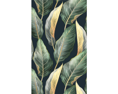 Illustriertes Tapetenmuster mit tropischen Blättern