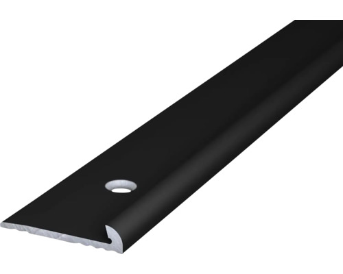 Prinz Abschlußprofil Alu schwarz 18 x 3,5 mm x 2,5 m Schienenprofil mit Bohrloch