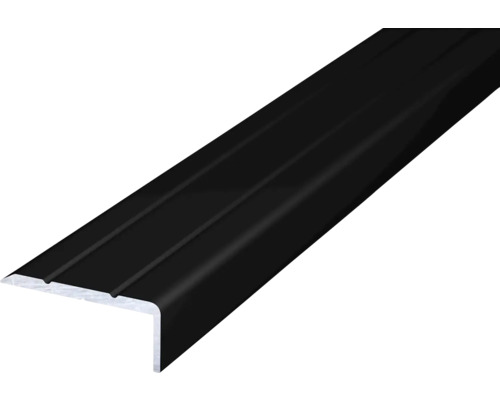 Prinz Winkelprofil Alu selbstklebend schwarz 24,5x10x1000 mm Schienenprofil für Treppenstufen aus Aluminium