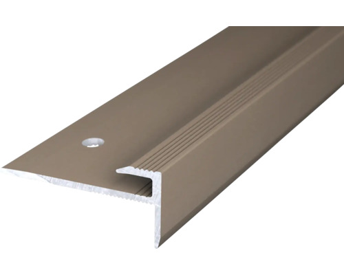 Prinz Treppenkantenprofil Alu edelstahl matt 29 mm x 2,5 m Treppenkantenprofil aus Metall mit Rillen