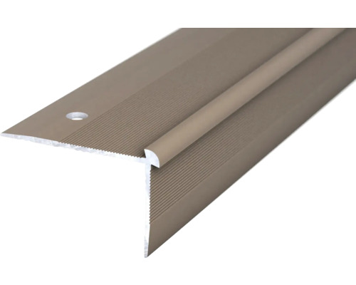 Prinz Treppenkantenprofil Alu edelstahlt matt 29 mm x 2,5 m Treppenkantenprofil aus Metall mit Antirutschstreifen und Befestigungsloch