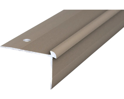 Prinz Treppenkantenprofil Alu edelstahl matt 39,5 mm x 2,5 m Treppenkantenprofil aus Aluminium mit gerillter Oberfläche