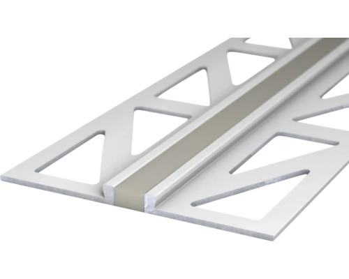 Prinz Dehnfuge für Designbeläge Alu natur grau 2,5 mm x 3 m Dehnungsfugenprofil für Fliesen