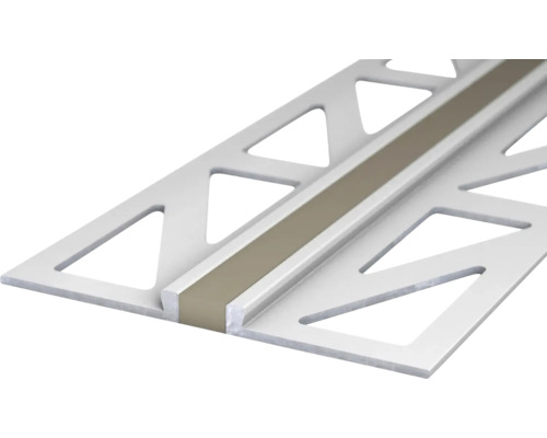 Prinz Dehnfuge für Designbeläge Alu natur grau-beige 2,5 mm x 3 m Dehnungsfugenprofil aus Metall für Fliesen